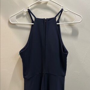 Navy Sleeveless Above the Knee Dress - High Neck